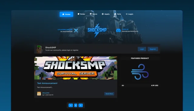 ShockSMP — CMS, Frontend